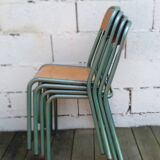 Set of 4 wood and metal chairs