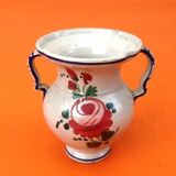 1950s Small baluster-shaped Italian ceramic vase with floral decoration