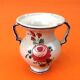 1950s Small baluster-shaped Italian ceramic vase with floral decoration