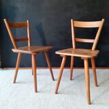 Pair of vintage all-wood chairs by Adolf Schneck for Schaffer, Germany 1947