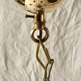 Vintage chandelier in black metal and brass - 6 branches