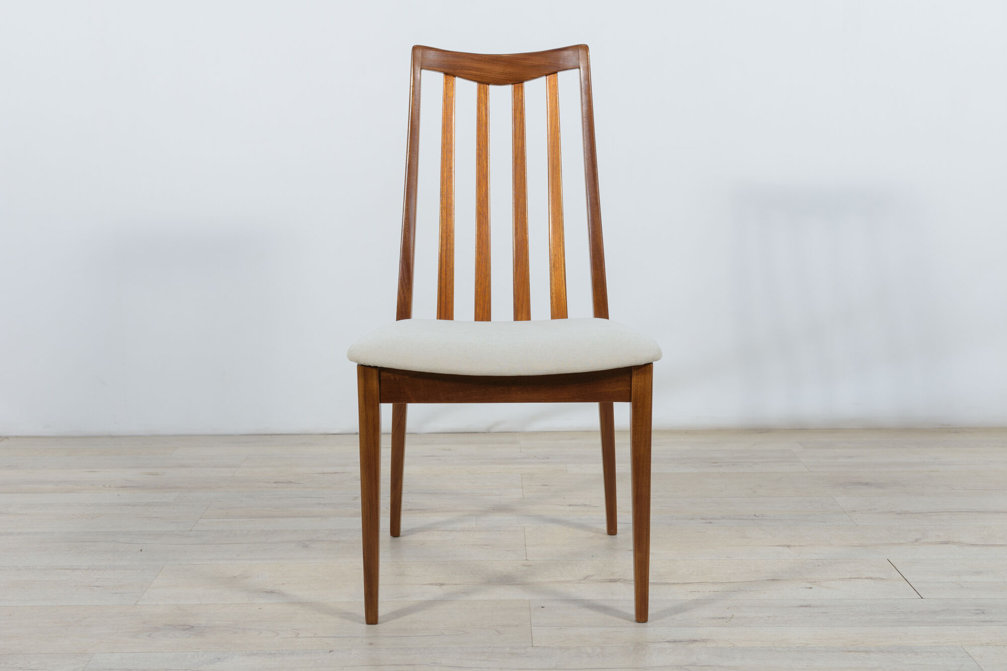 Mid-century teak and fabric dining chairs by Leslie Dandy for G-Plan, 1960s, Set of 8