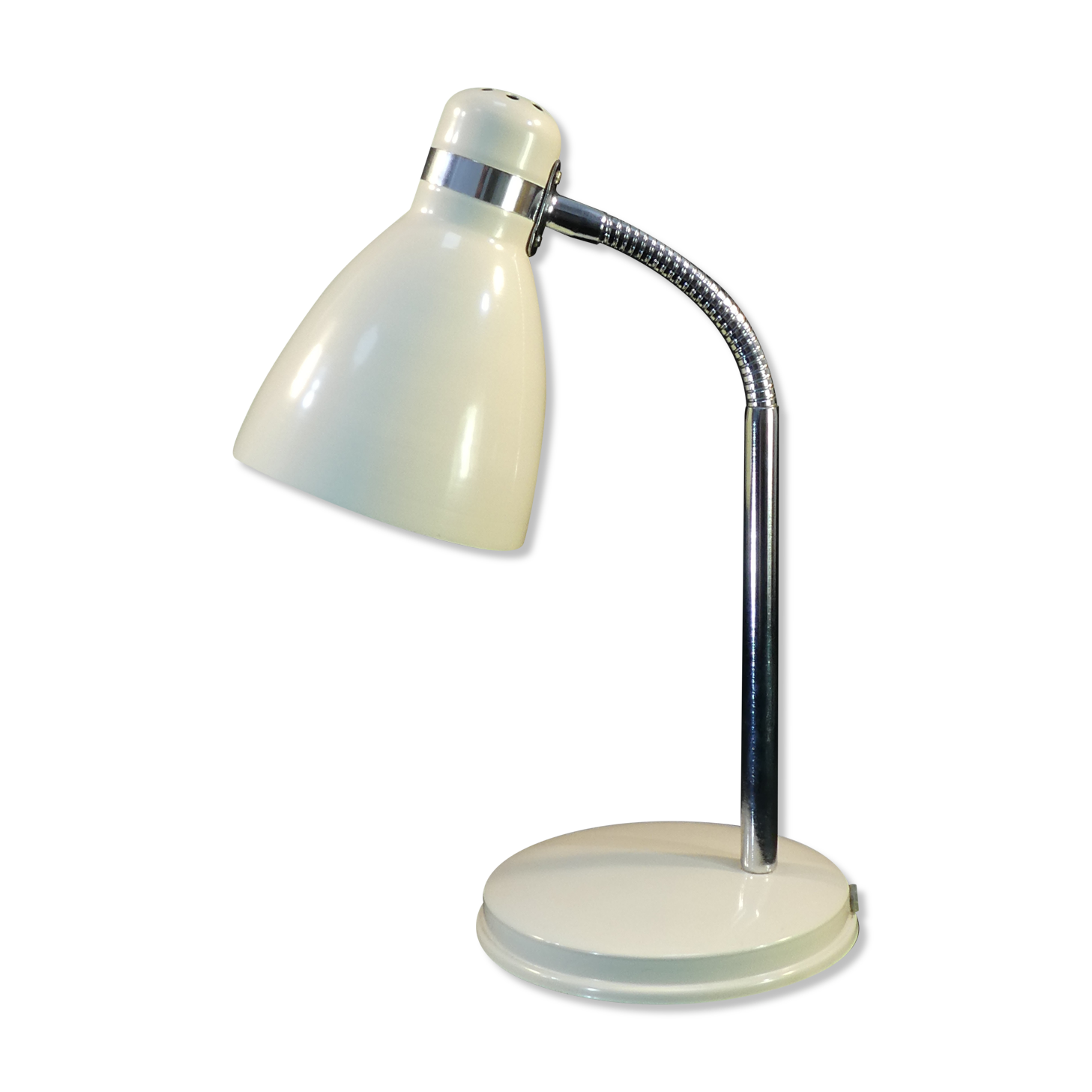 Vintage articulated desk lamp in beige metal years 70