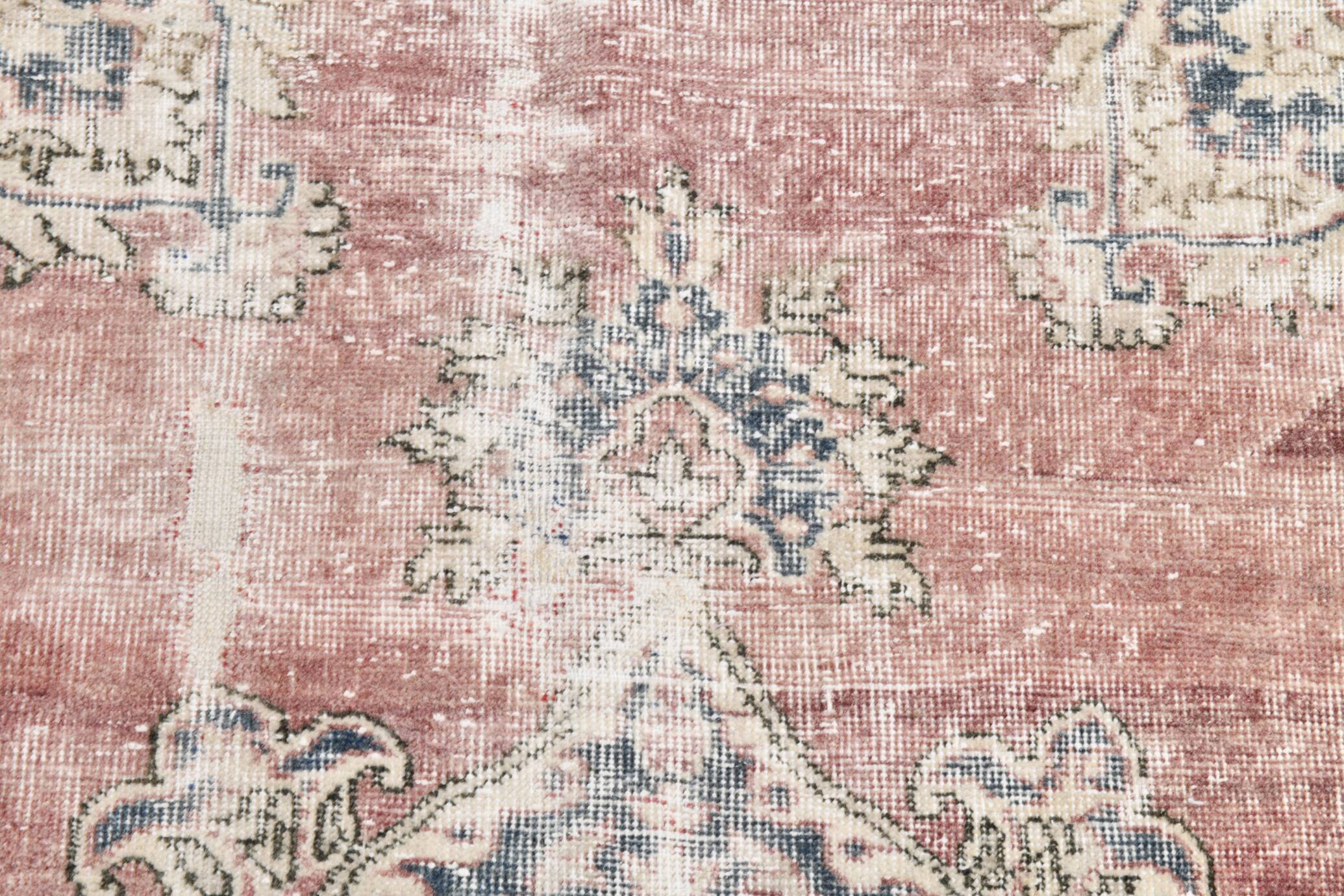 7x11 Vintage Soft Red & Blue Vintage Area Rug, 205x344 Cm