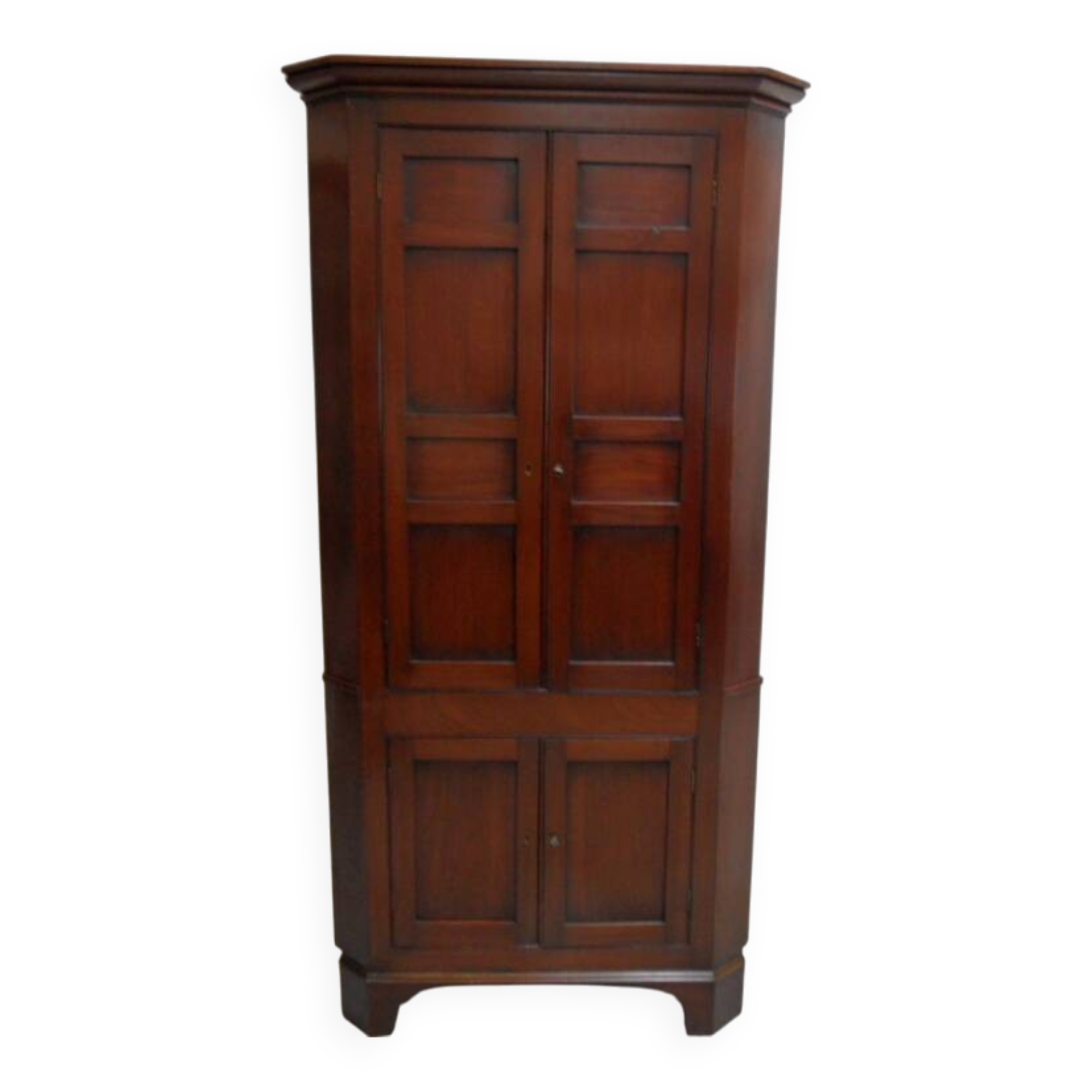 Antique mahogany corner cabinet