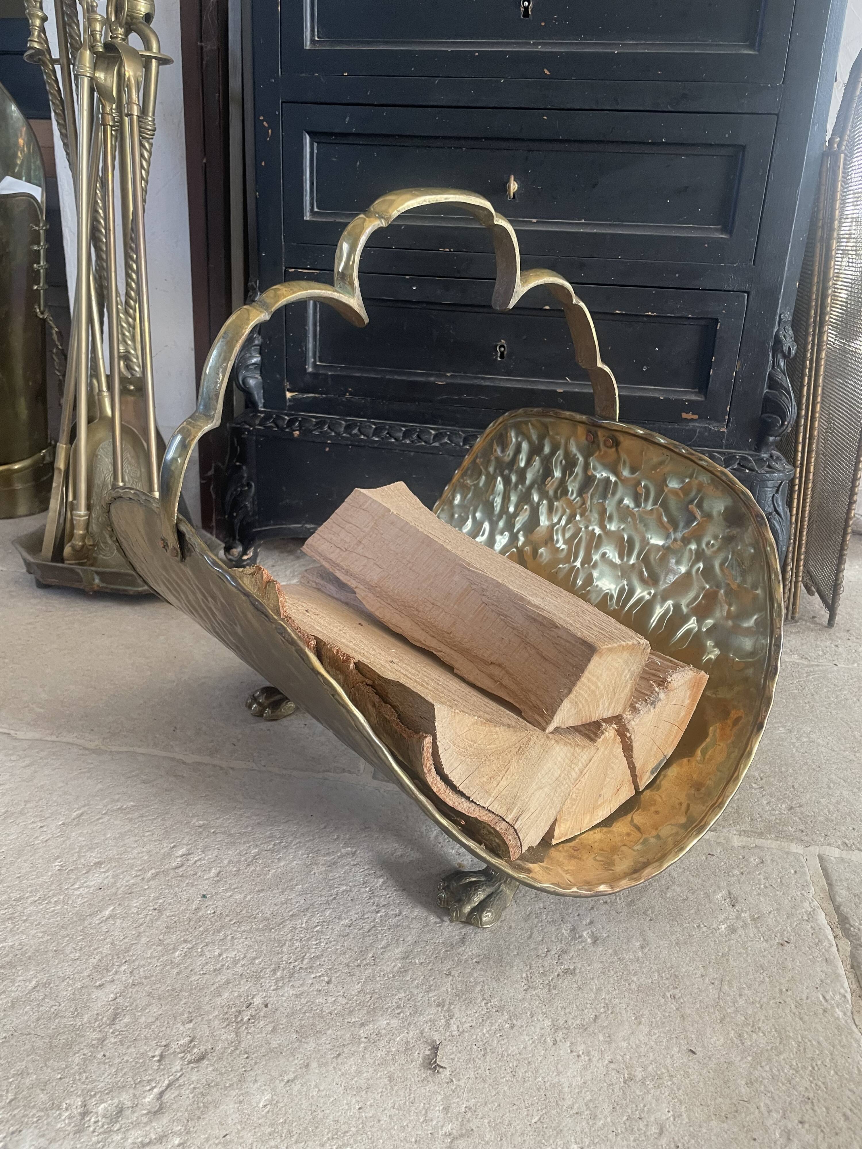 Brass log basket