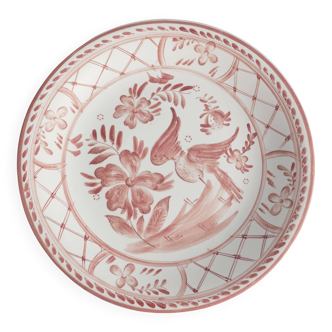 Folk Art Dish with Red Floral Motif by Ilse Claesson for Rörstrand, Sweden 1930