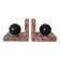 Pair of red marble bookends with black stone spheres – Art Style