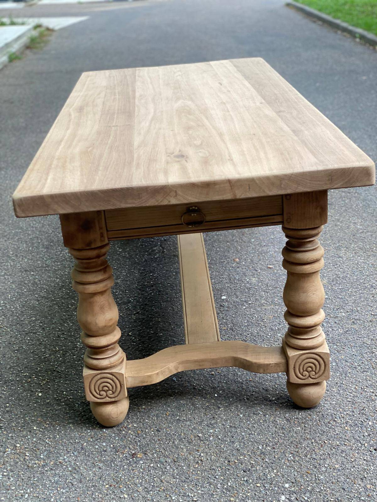 19th century farmhouse table renovated in solid oak 200cm