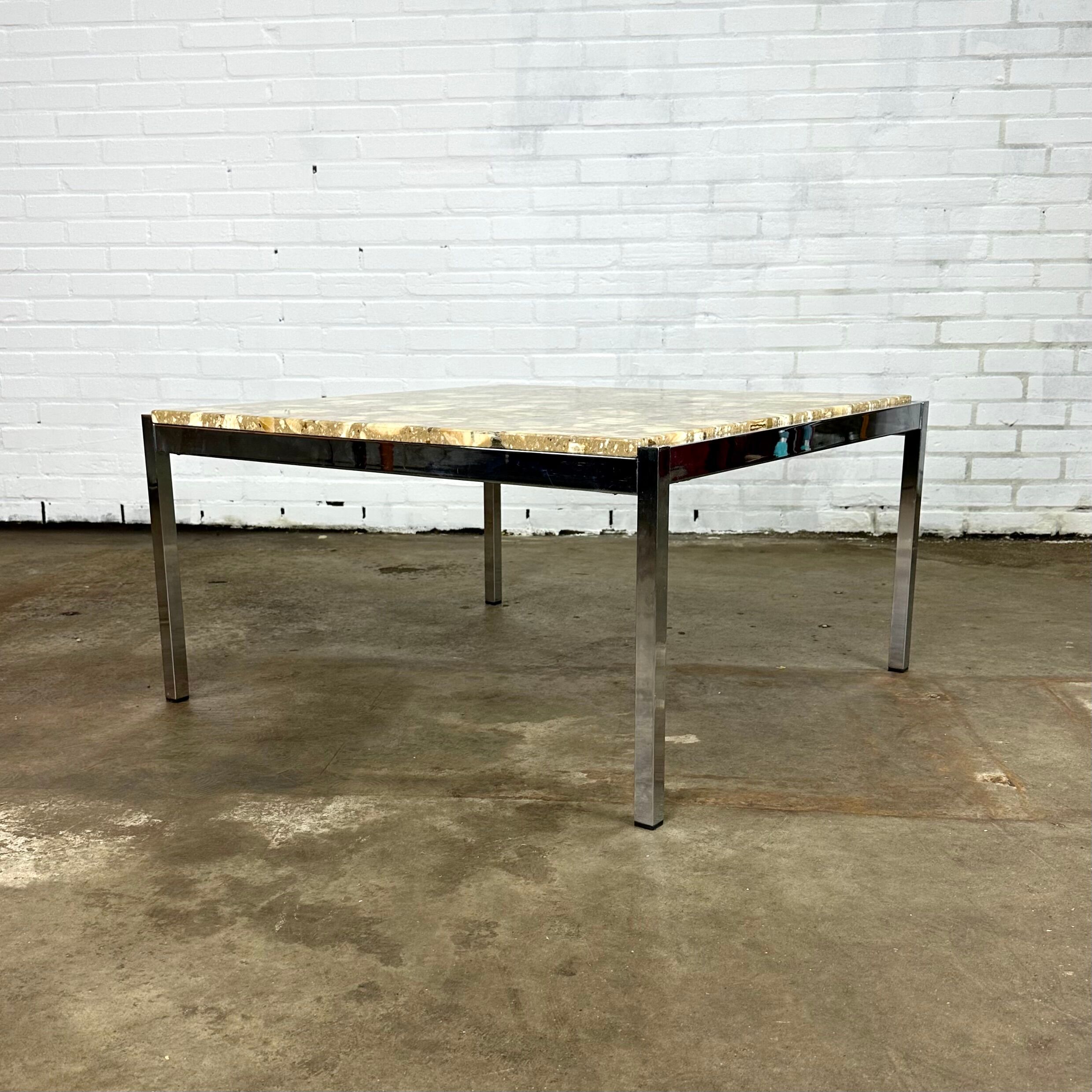 Table basse vintage onyx & époxy