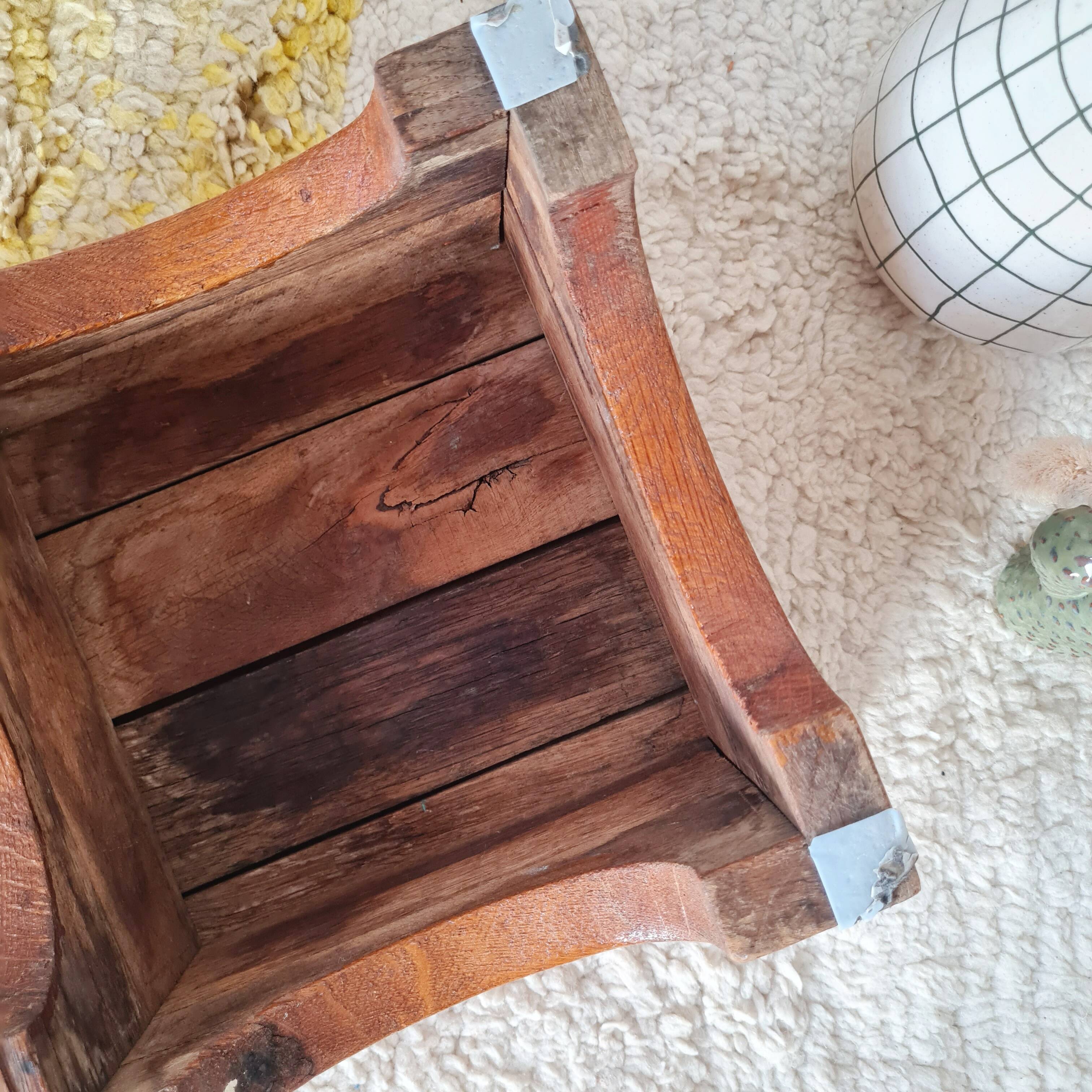 Mini banc de métier ou repose-pieds vintage