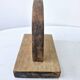 Old wooden bookends with pyrography flower decoration signed 1940s Art Deco