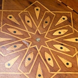 Wooden tray, inlaid decoration with marquetry and mother-of-pearl.