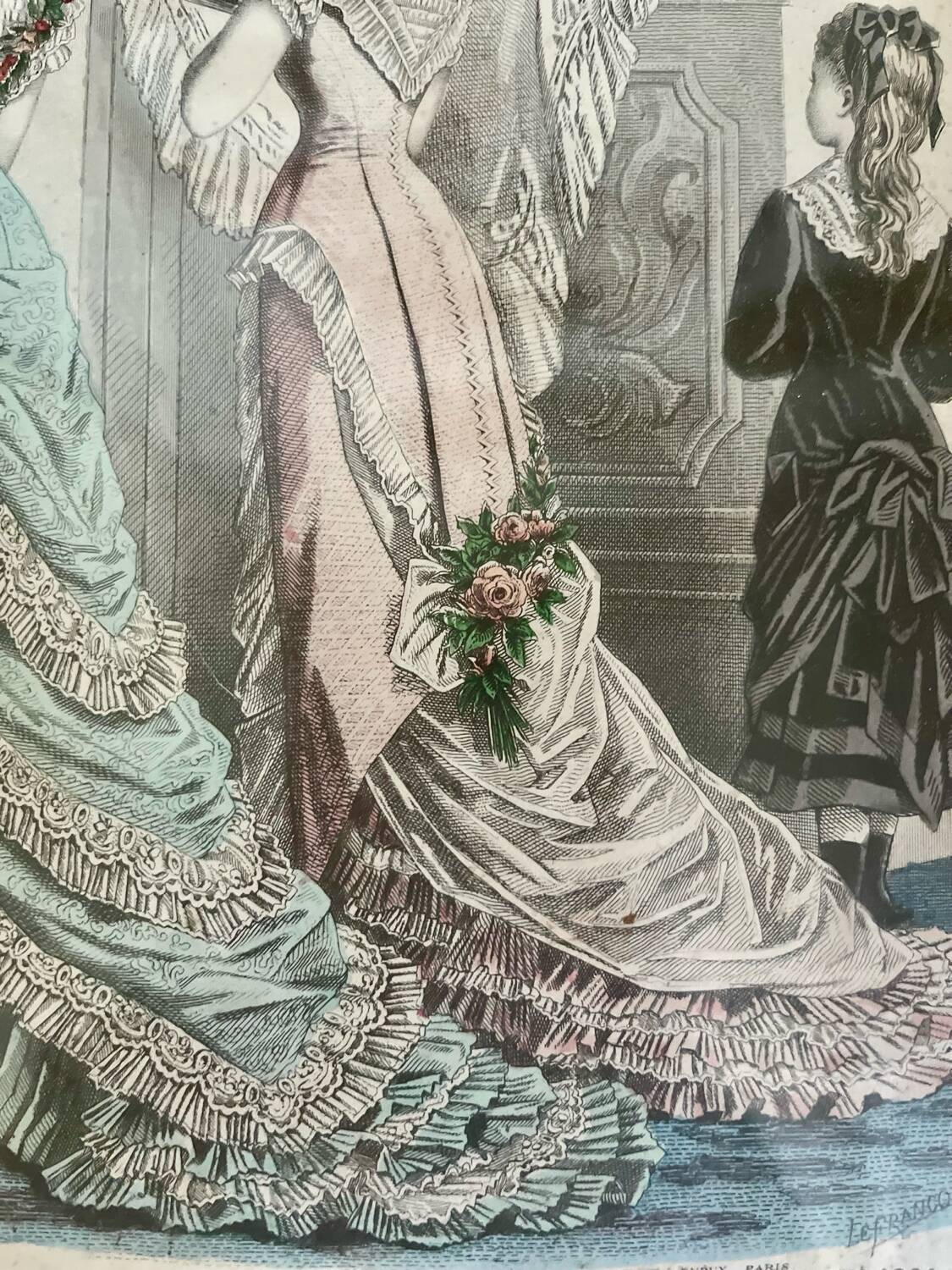 Gravure de mode de paris ancienne