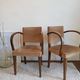 Pair of vintage bridge armchairs-circa 1960-wood and velvet
