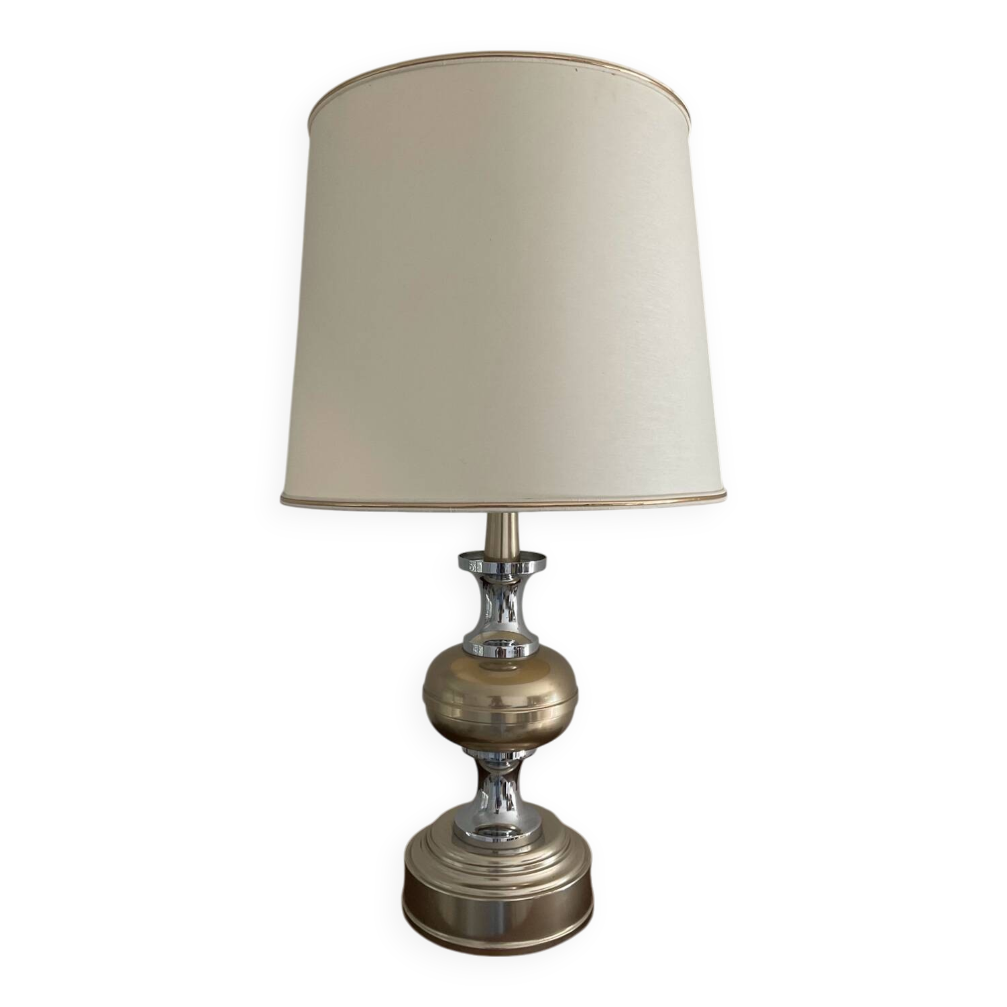 Grande lampe Space Age en métal chromé et doré