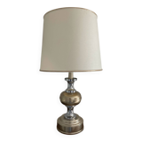 Large Space Age lamp in chrome and gold metal