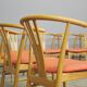 Set of 11 modern curved wood oak chairs