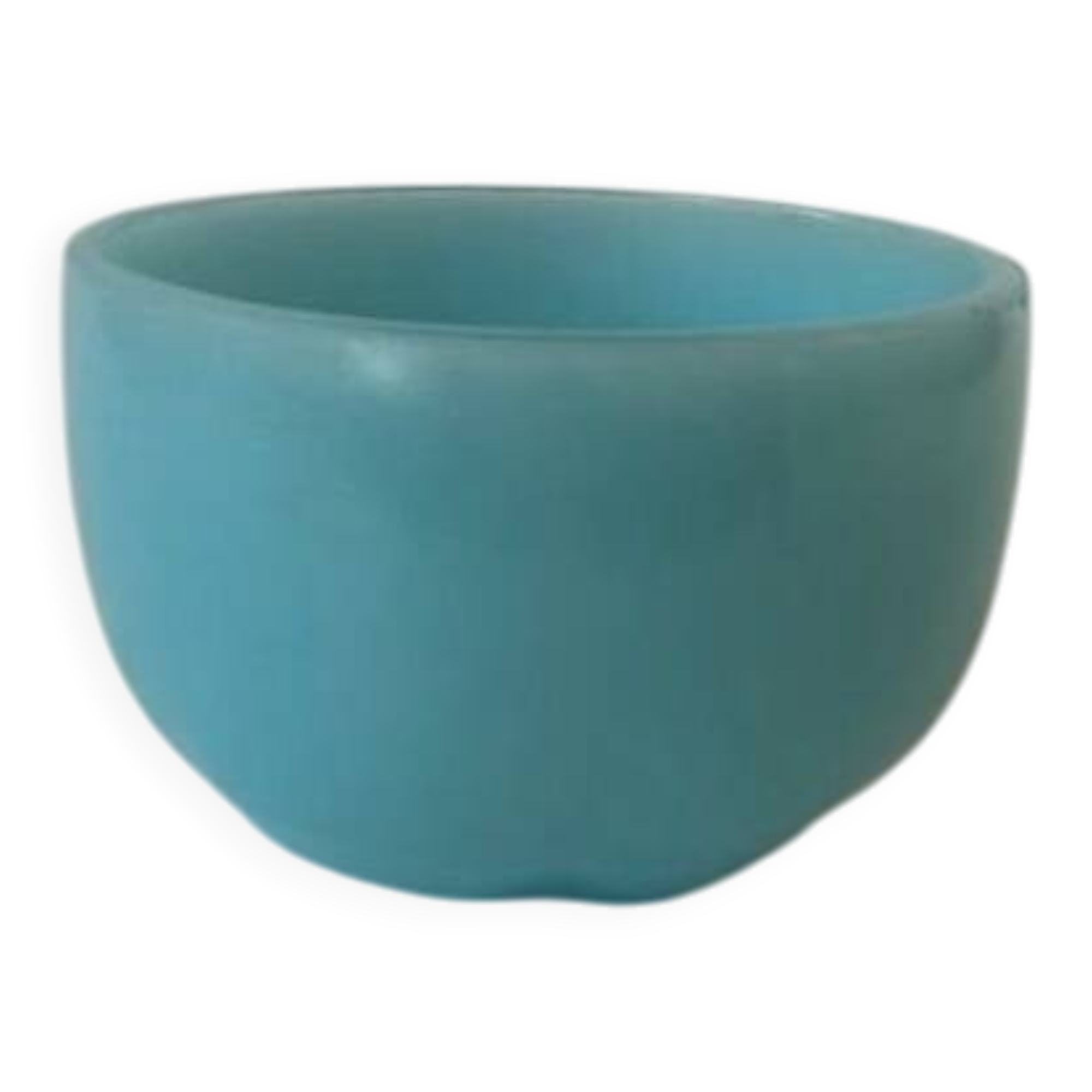 Bowl in turquoise blue opaline from the Vallérysthal Crystal Factory (France)