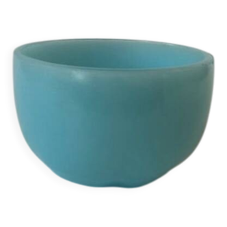 Bowl in turquoise blue opaline from the Vallérysthal Crystal Factory (France)