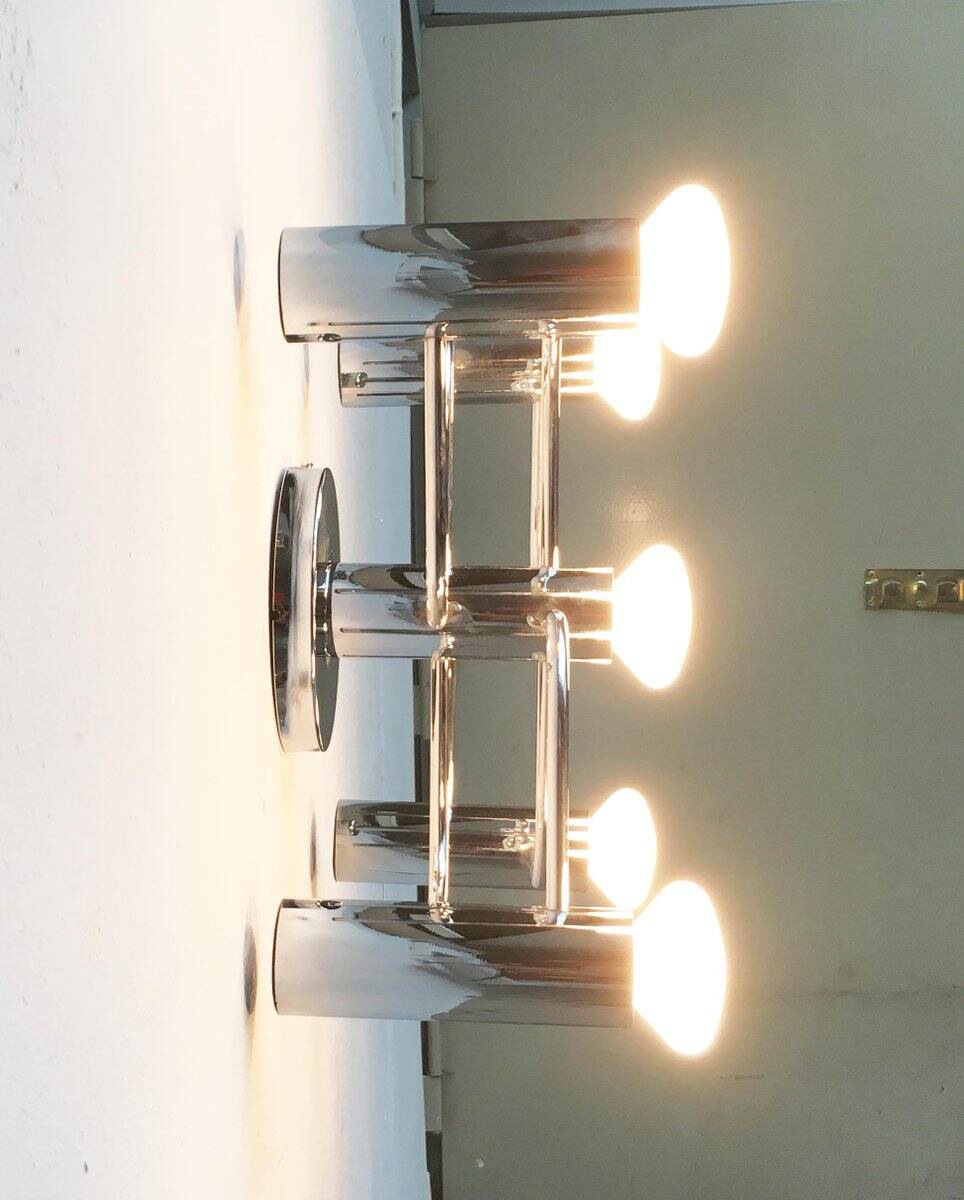 Vintage German Space Age ceiling lamp by Gaetano Sciolari for Leola, 1970s.