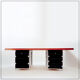 Boomerang desk with 2 drawer units Bergwood and wooden top - 1970s
