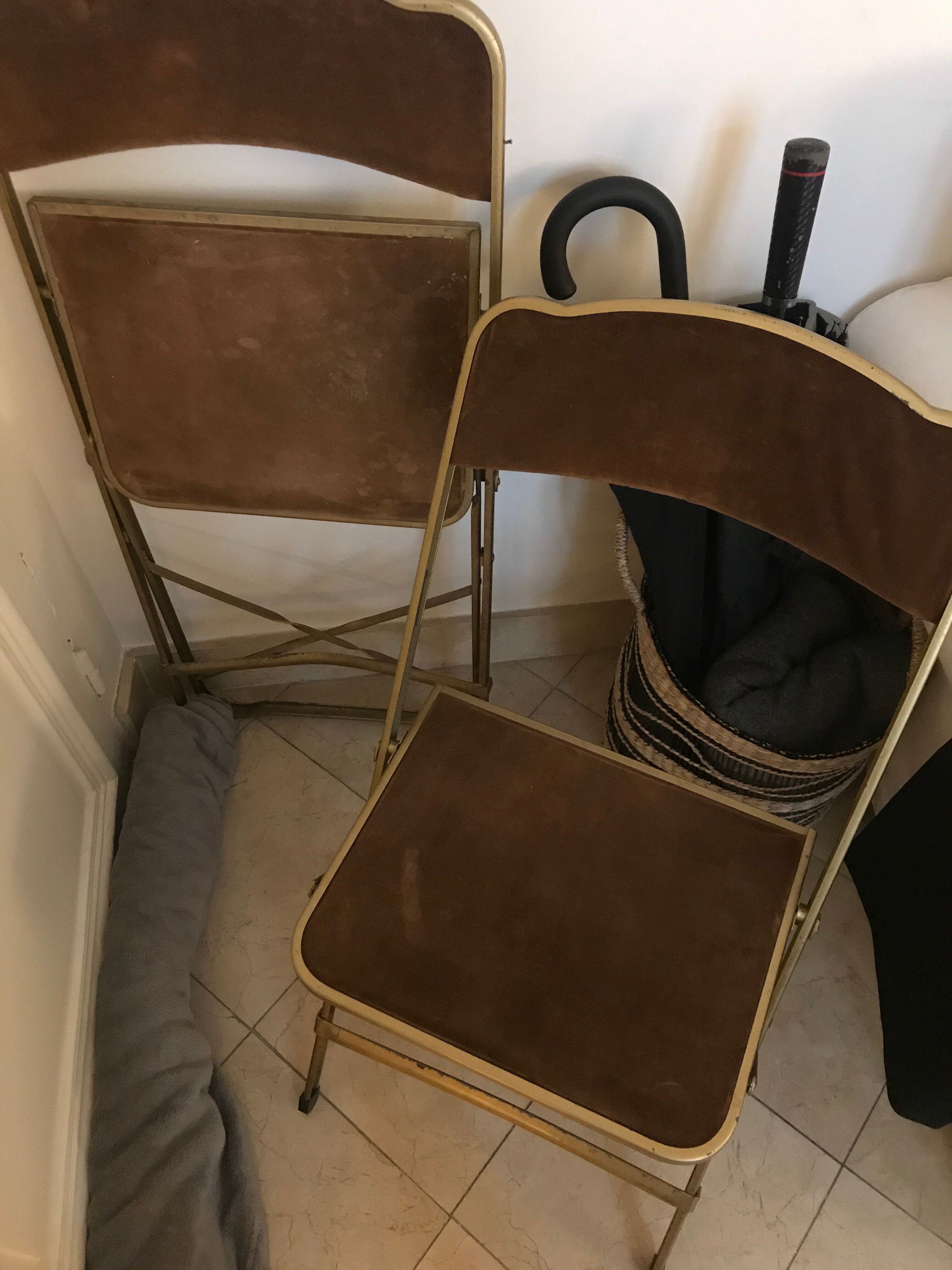 Velvet folding chairs