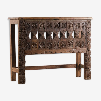 Carved solid wood console