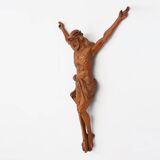 Hand carved oak crucifix or corpus Christi, Belgium ca. 1900