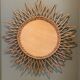 Miroir soleil vintage en rotin 65cm