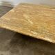 XL vintage square caramel travertine coffee table, 1980s