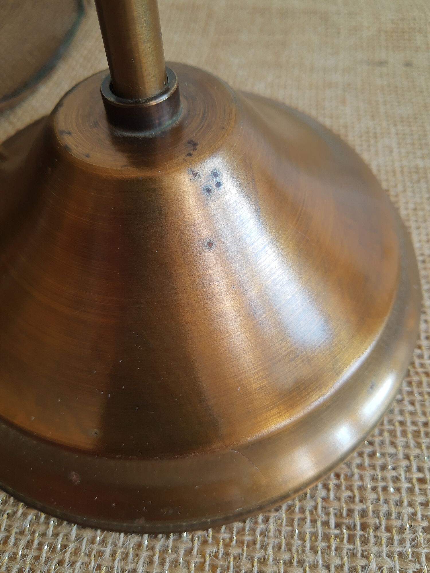 Brass suspension and smoked glass - vintage