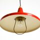 Mid-Century Modern red aluminum pendant lamp, height adjustable, Italy