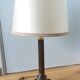 Antique column lamp in marble and gilded metal