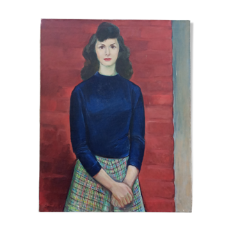 Portrait of a young woman - 74x94cm