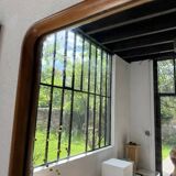 Miroir scandinave en teck massif 1970