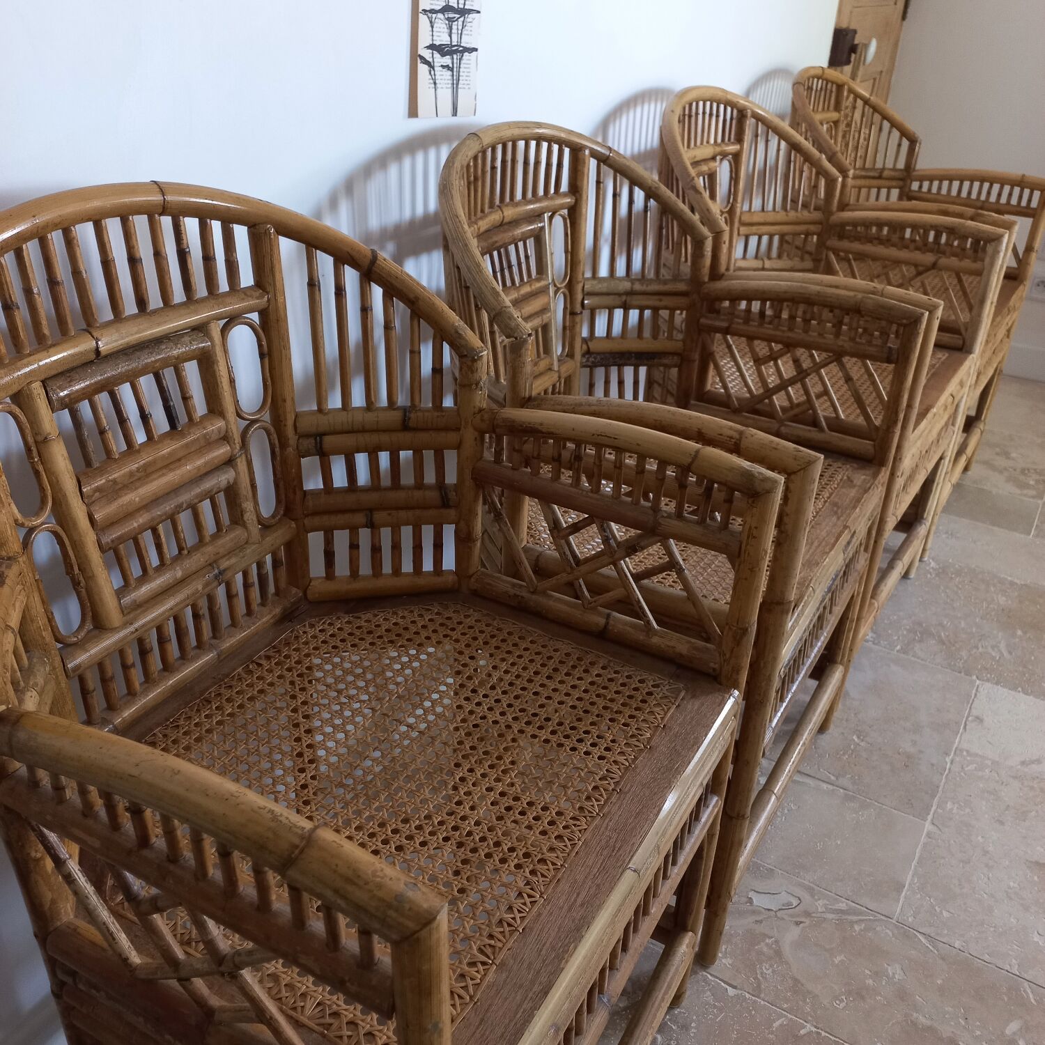 Rattan club chairs