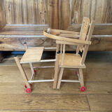 Doll high chair from the 20th century, convertible into a walker (deliverable)