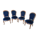 Blue wood/velvet chairs