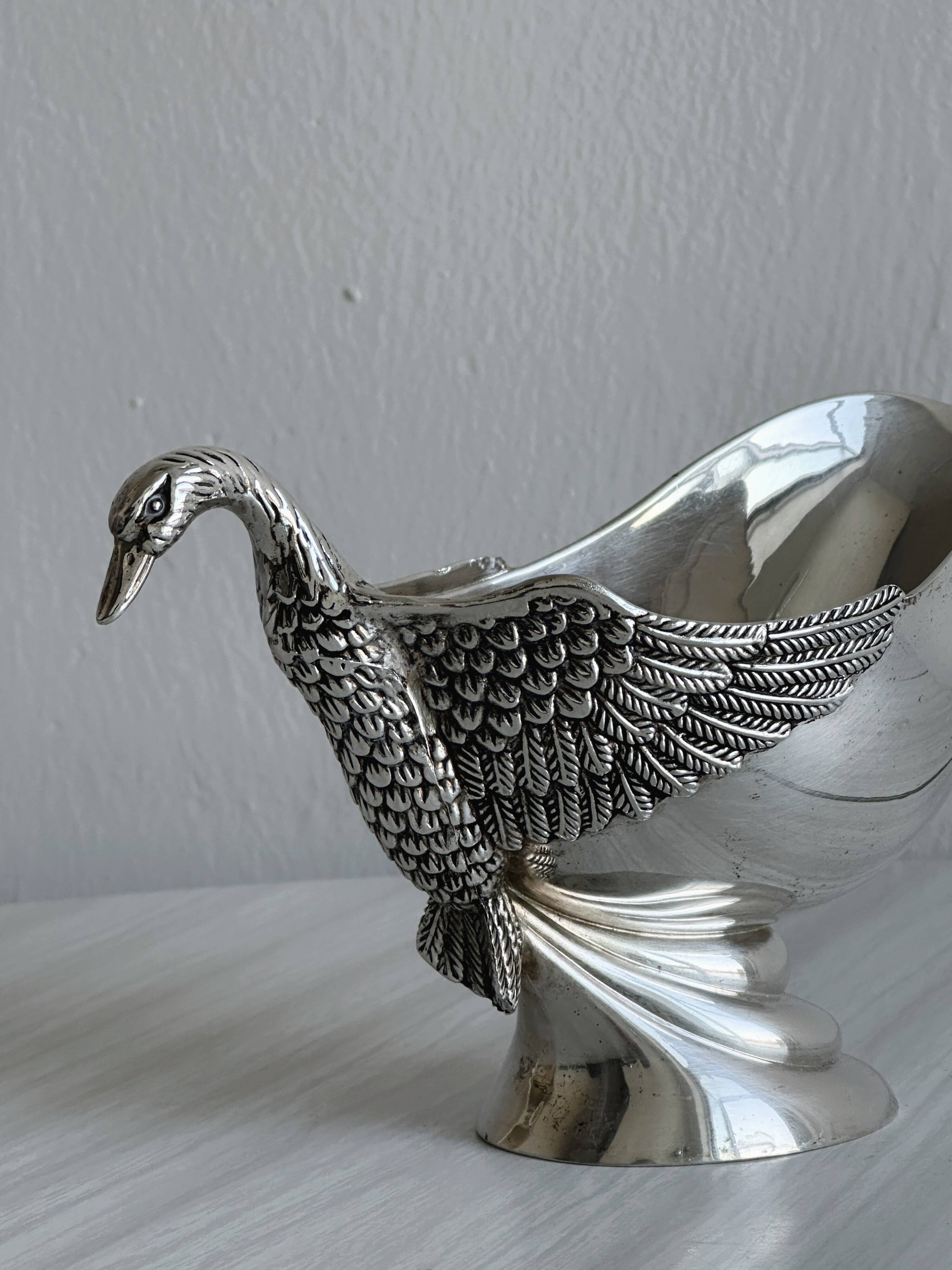Saucière en métal argenté