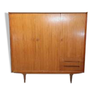 Vintage Scandinavian wardrobe in blond teak