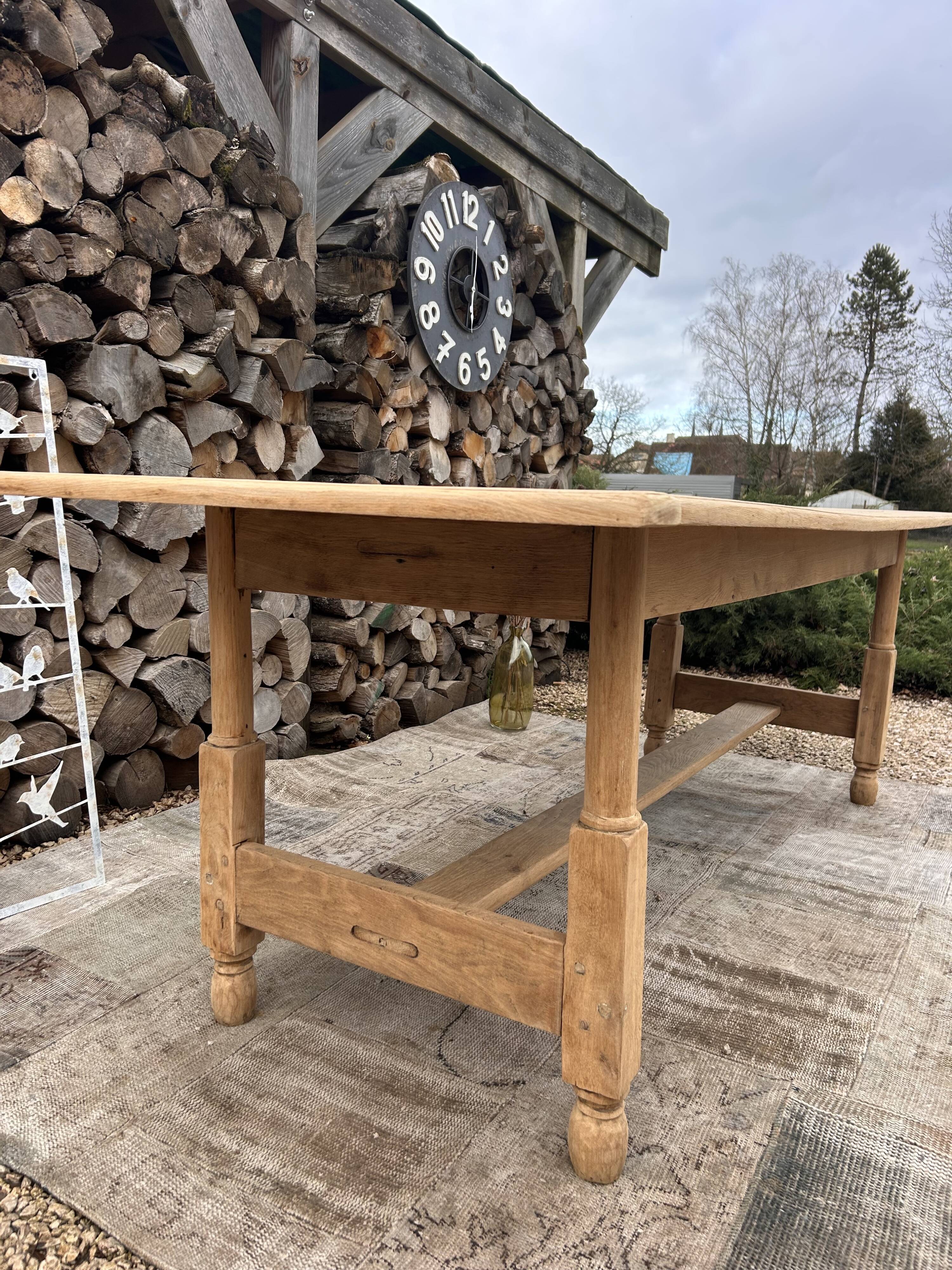 Solid oak farmhouse table 233cm