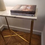 Regency Hotel console in Carrara marble with gilt brass