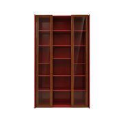 Mid-Century Afra & Tobia Scarpa Italian Wood Red Lacquer And Glass  Vitrine