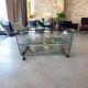 Gallotti & radice vintage glass bar cart and side table