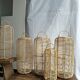 Large lantern-shaped rattan pendant lamp H50 D24