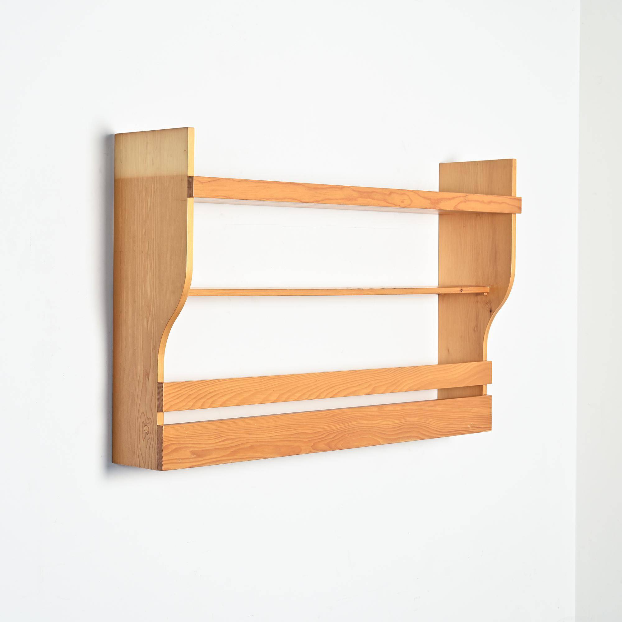 Wall-mounted pine cabinet, Les Arcs 1800, circa 1970