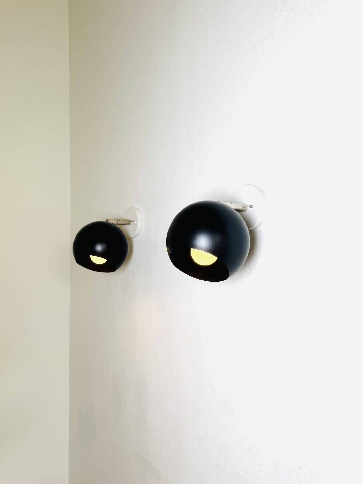 A5-1300 Globe Wall Lamps In Black By Raak Amsterdam, The Netherlands 1970S