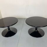Round Black Side Coffee Table by Pierre Paulin for Artifort, 1970s