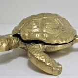 Zoomorphic turtle vintage brass ashtray